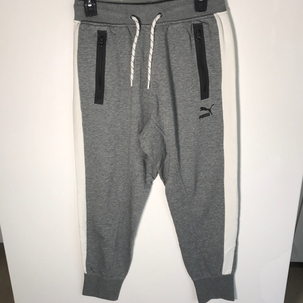 Puma Joggers Gray Cuffed Sweatpants